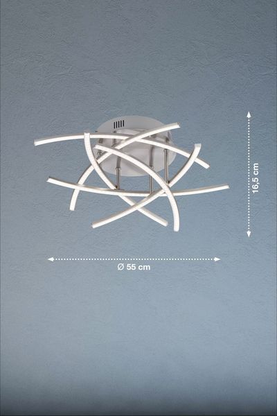 Fischer & Honsel Cross TW LED Deckenleuchte 6-fach 24W Tunable white steuerbar dimmbar nickel 20925