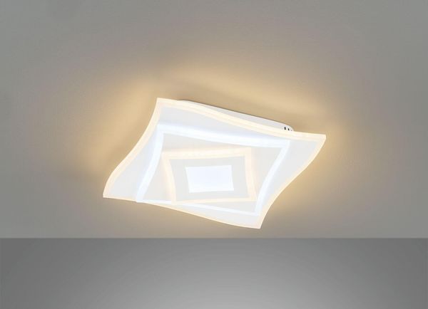 Fischer & Honsel Hero LED Deckenleuchte 25,8W Tunable white steuerbar dimmbar Acryl weiß + Fernbedienung 21285