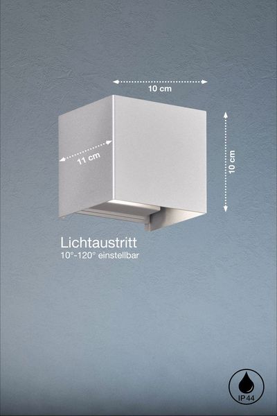 Fischer & Honsel Wall LED Wandleuchte 2-fach 5,7W warmweiss silber IP44 30403