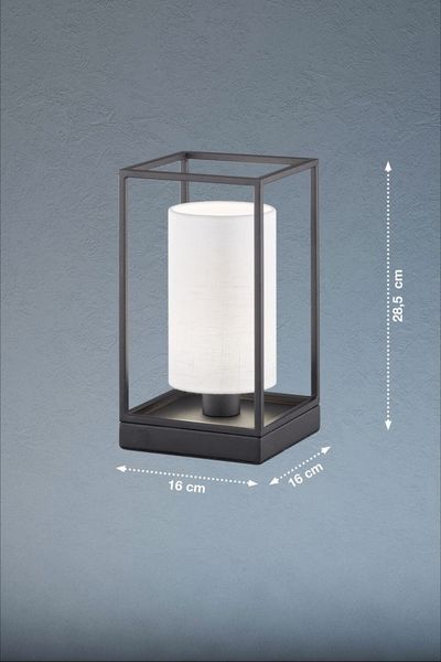 Fischer & Honsel Gilli Tischleuchte E14 Stoffschirm weiß Leinen sandschwarz 50577