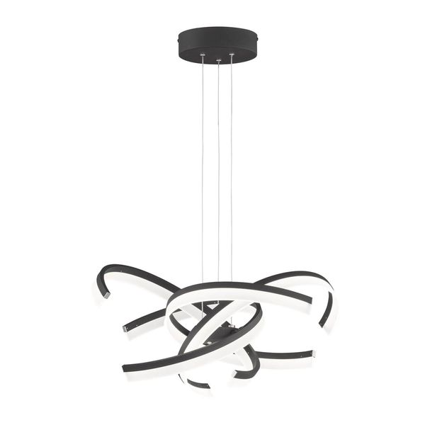 Fischer & Honsel Sund TW LED Pendelleuchte 4-fach 30,4W Tunable white steuerbar dimmbar sandschwarz 60552