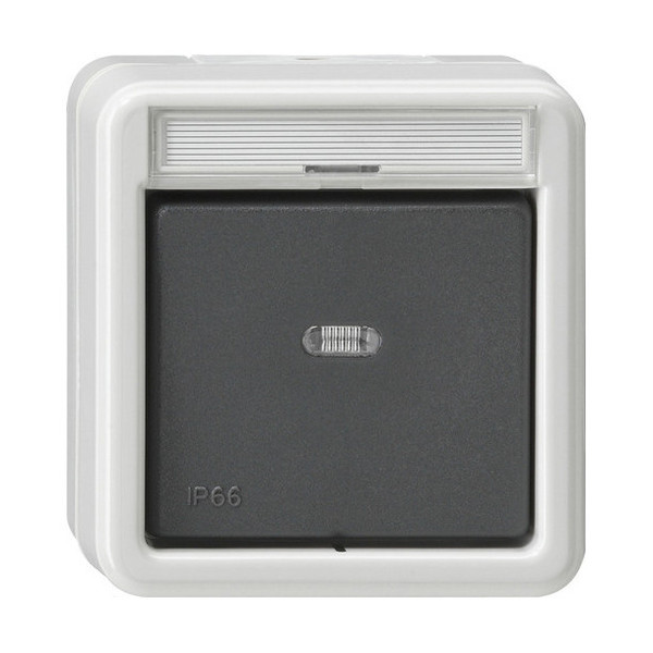 Gira 010231 Wippschalter Aus 2-polig Beschriftungsfeld WD AP Grau