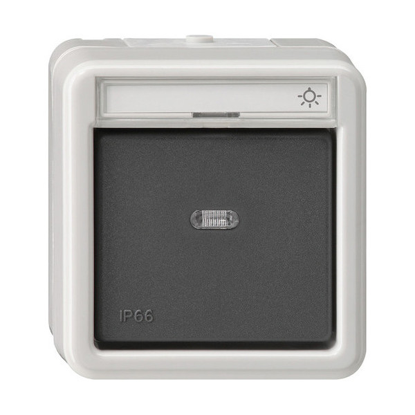 Gira 015631 Wipptaster Wechsler Beschriftungsfeld WD AP Grau