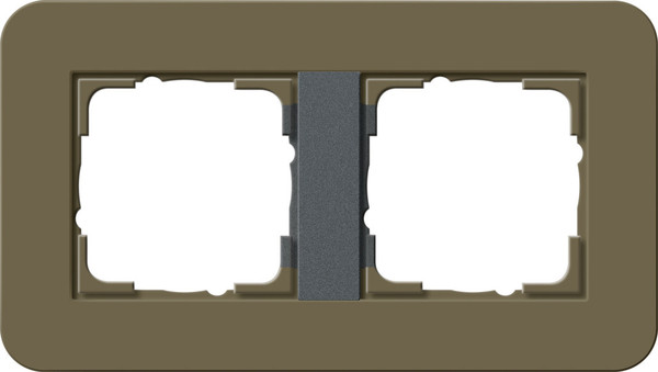 Gira 0212426 Abdeckrahmen 2-fach Gira E3 Umbra/Anthrazit
