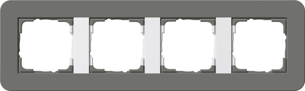 Gira 0214413 Abdeckrahmen 4-fach Gira E3 Dklgrau/Reinweiß
