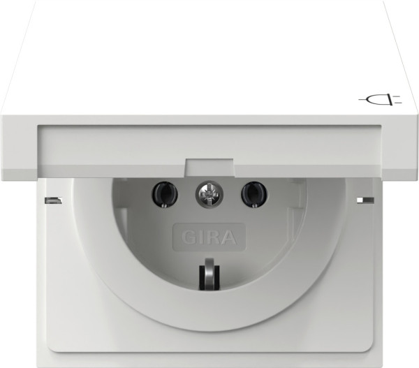Gira 445470 SCHUKO-Steckdose KD Flächenschalter Reinweiß