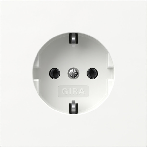 Gira 446670 SCHUKO-Steckdose ohne Befestigungskrallen Flächenschalter Reinweiß