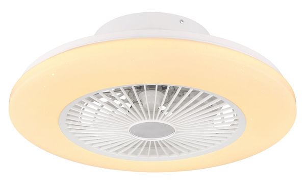 Globo Travo LED Deckenventilator 30W CCT Weiß, Metall Fernbedienung Nachtlicht Ø50cm 03628