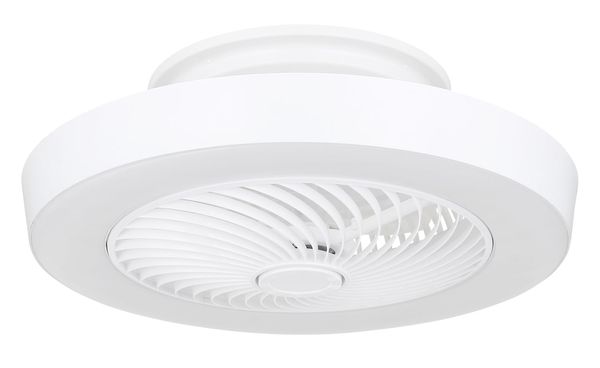 Globo Domey LED Deckenventilator 40W CCT Weiß, Aluminium Fernbedienung Nachtlicht 20,6cm 03633