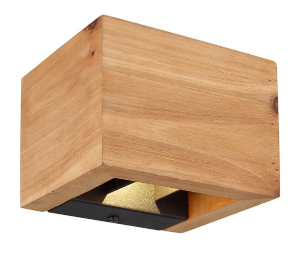 Globo Alina LED Wandleuchte 8W Warmweiß Dunkelbraun, Holz 9,8cm 15553W1