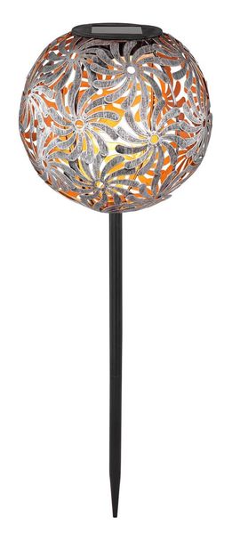 Globo Solarleuchte LED Solarleuchte 0,06W Warmweiß IP44 Silbergrau, Metall Ø18,5cm 33632