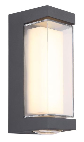 Globo Plixon LED Außenleuchte 12W Warmweiß IP54 Anthrazit Matt, Aluminium 18,7cm 34316