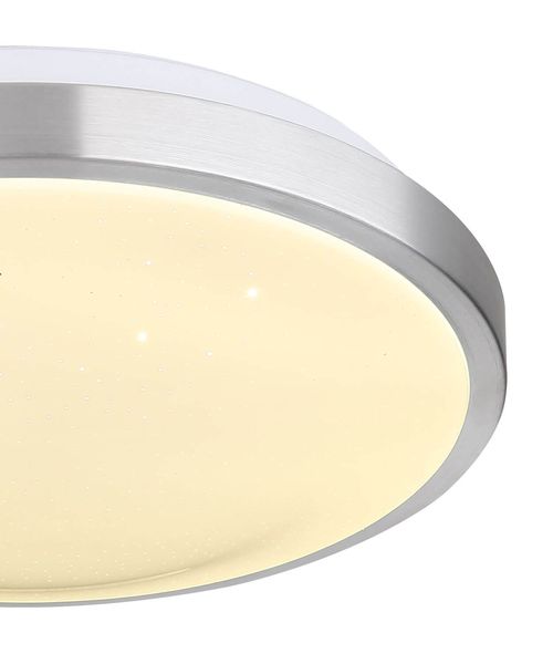 Globo Gregory LED Deckenleuchte 18W Neutralweiß IP44 Aluminium Gebürstet Sparkle-Dekor Bewegungssensor Ø30cm 41763S