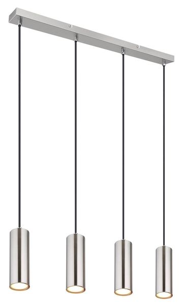 Globo Robby LED Hängeleuchte 4-fach 3W Warmweiß Nickel Matt, Metall Ø6cm 57911-4HLMDS