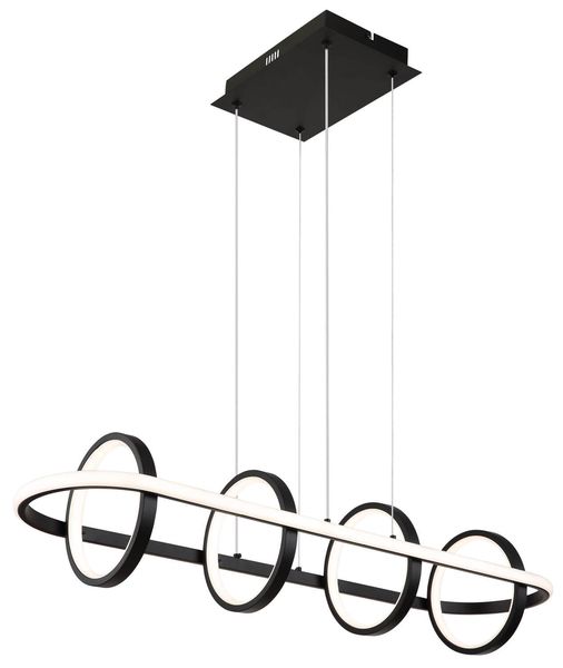 Globo Wolfhard LED Hängeleuchte 55W CCT Schwarz Matt, Metall Fernbedienung Nachtlicht 120cm 67194-60