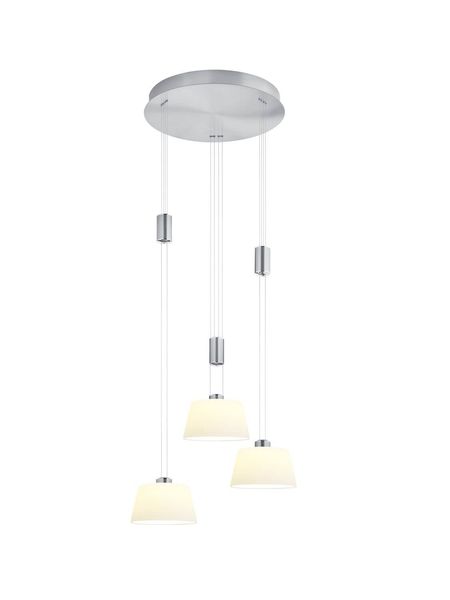 Hell Elegance LED Pendelleuchte Warmweiss Dimmbar höhenverstellbar Nickel 20643/3-92