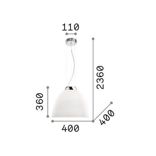 Ideal Lux TOLOMEO Pendelleuchte E27 ⌀400mm dimmbar Weiss 001814