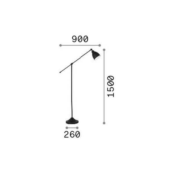 Ideal Lux NEWTON Stehleuchte E27 ⌀900mm Schwarz 003528