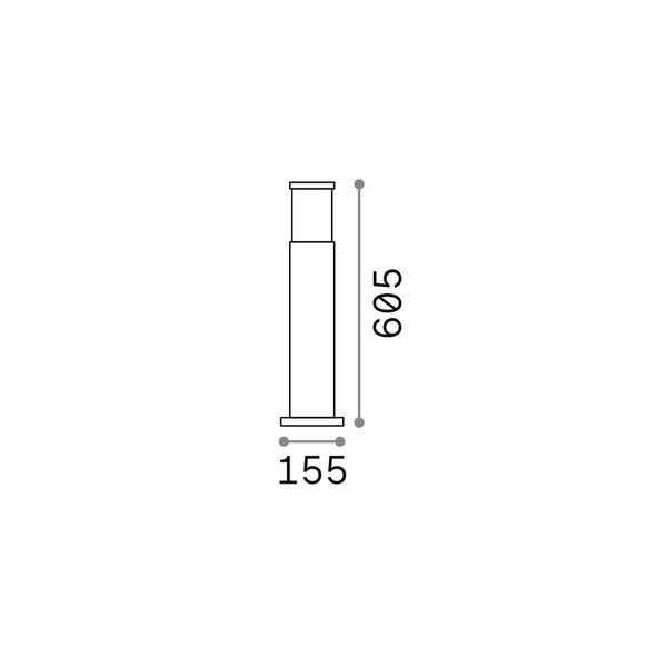 Ideal Lux TRONCO Stehleuchte E27 ⌀155mm dimmbar Schwarz IP65 004730