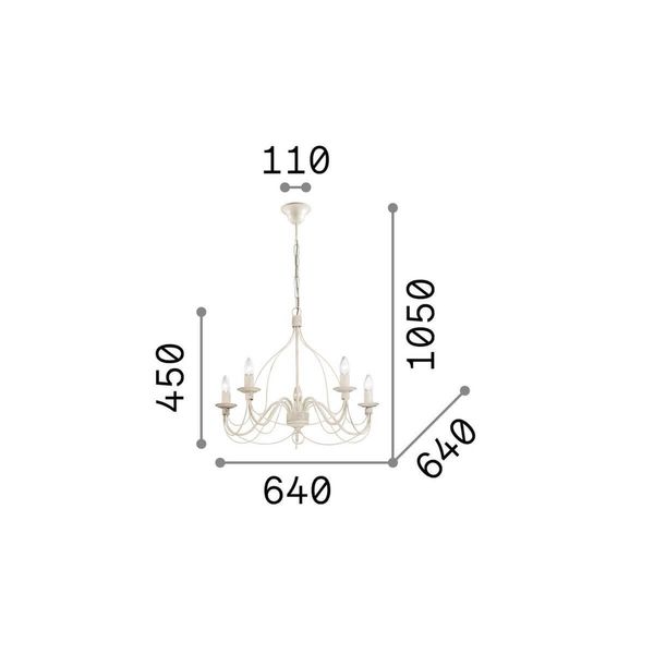 Ideal Lux CORTE Pendelleuchte E14 5-fach ⌀640mm dimmbar Weiss 005881