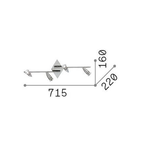 Ideal Lux ALFA GU10 Deckenleuchte 4x dimmbar Nickel warmweiss 006321