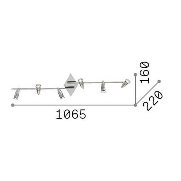 Ideal Lux ALFA GU10 Deckenleuchte 6x dimmbar Nickel warmweiss 006338