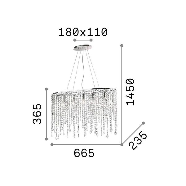 Ideal Lux RAIN Pendelleuchte E14 5-fach dimmbar Chrom 008363