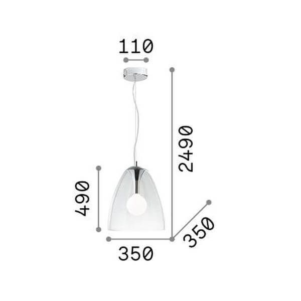 Ideal Lux AUDI-20 E27 Pendelleuchte 8W ⌀350mm dimmbar Klar warmweiss 016931