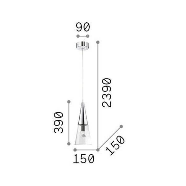 Ideal Lux CONO Pendelleuchte E14 ⌀150mm dimmbar Chrom 017440