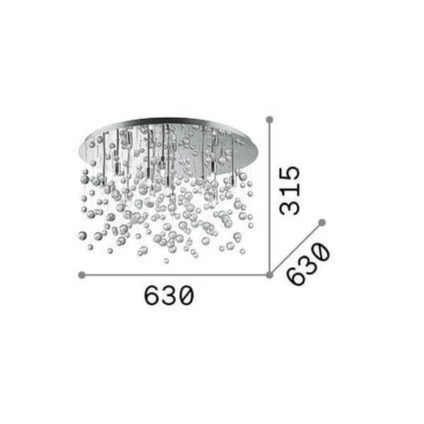 Ideal Lux NEVE G9 Deckenleuchte 12x ⌀630mm dimmbar Chrom warmweiss 022239