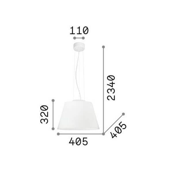 Ideal Lux CYLINDER Pendelleuchte E27 ⌀405mm dimmbar Weiss 025438