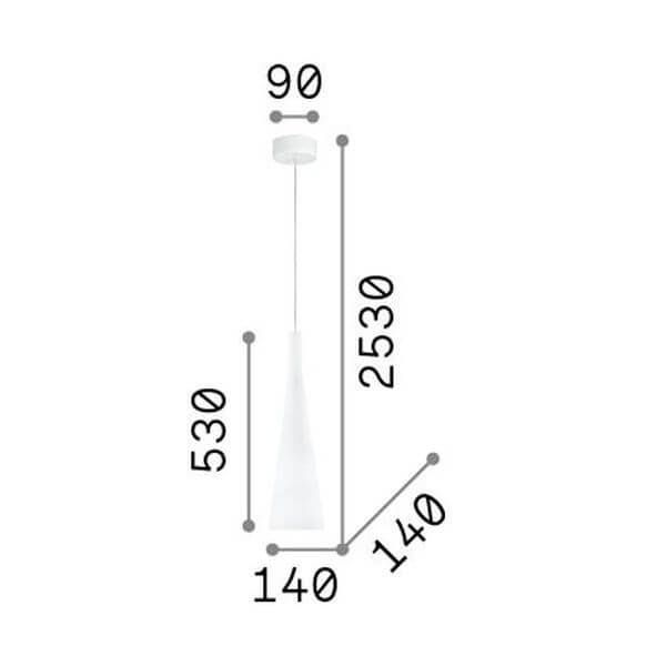 Ideal Lux MILK Pendelleuchte E27 ⌀140mm dimmbar Weiss 026787