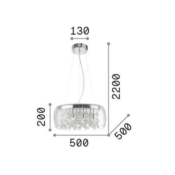 Ideal Lux AUDI-80 G9 Pendelleuchte 8x ⌀500mm dimmbar Klar warmweiss 031750