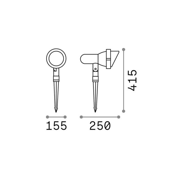 Ideal Lux TERRA Bodenleuchte E27 dimmbar Anthrazit IP65 033044