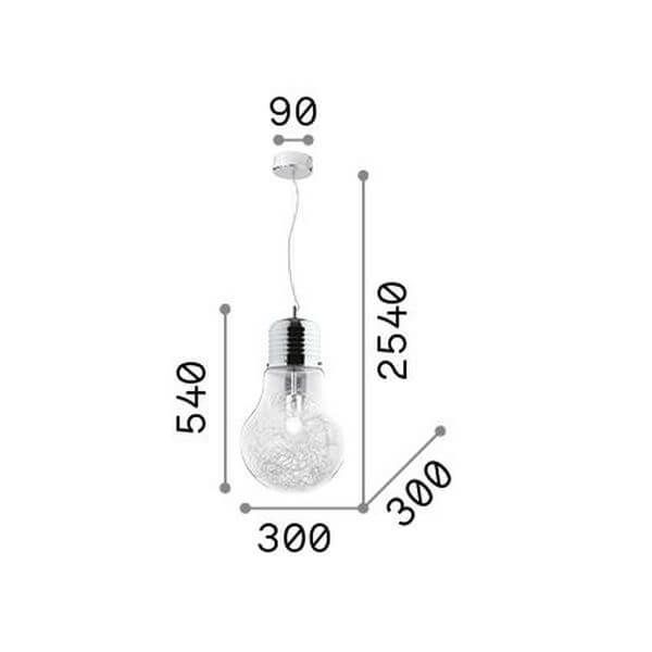 Ideal Lux LUCE MAX Pendelleuchte E27 ⌀300mm dimmbar Klar 033662