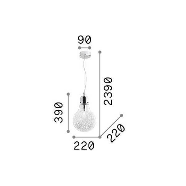 Ideal Lux LUCE MAX Pendelleuchte E27 ⌀220mm dimmbar Klar 033679