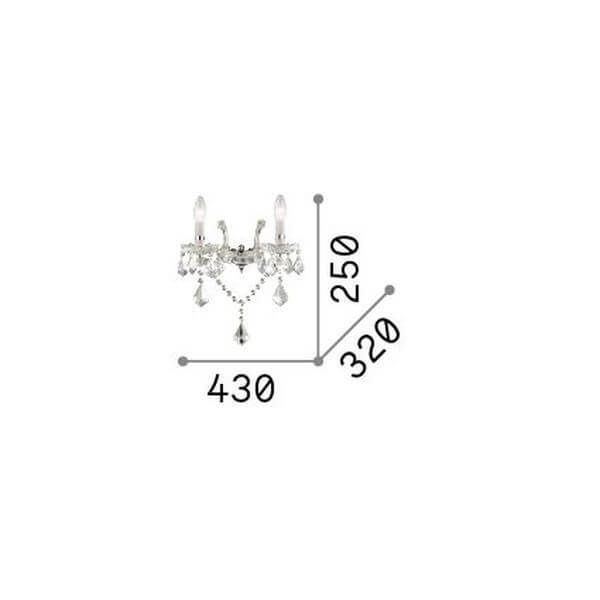 Ideal Lux FLORIAN Wandleuchte E14 2-fach dimmbar Chrom 035642