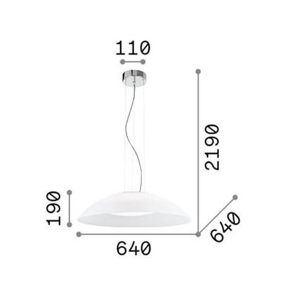 Ideal Lux LENA Pendelleuchte E27 3-fach ⌀640mm dimmbar Weiss 035727