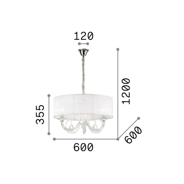 Ideal Lux SWAN Pendelleuchte E14 3-fach ⌀600mm dimmbar Weiss 035840