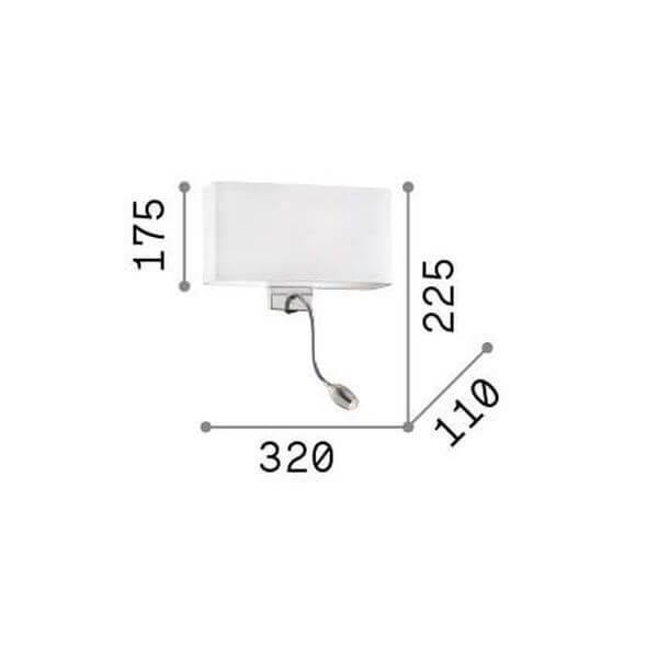 Ideal Lux HOTEL E27/LED Wandleuchte 1+1x Weiss warmweiss 035949