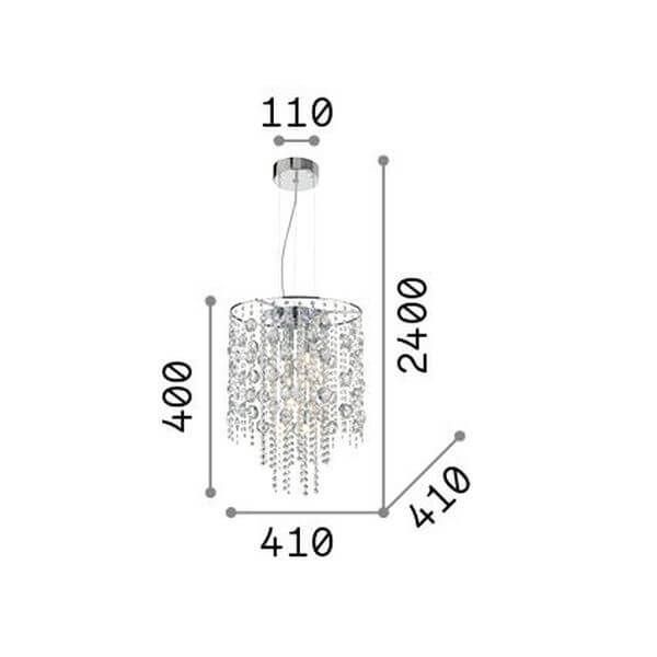 Ideal Lux EVASIONE G9 Pendelleuchte 8x ⌀410mm dimmbar Chrom warmweiss 044774