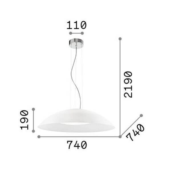 Ideal Lux LENA Pendelleuchte E27 3-fach ⌀740mm dimmbar Weiss 052786