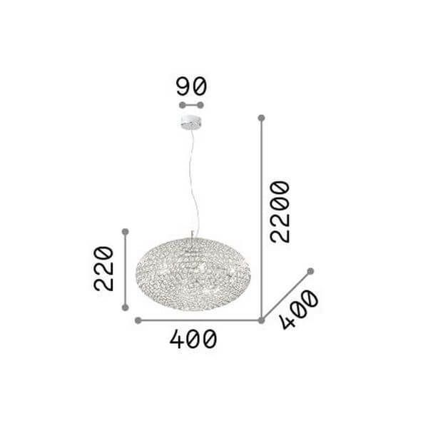 Ideal Lux ORION Pendelleuchte E14 6-fach ⌀400mm dimmbar Chrom 059181