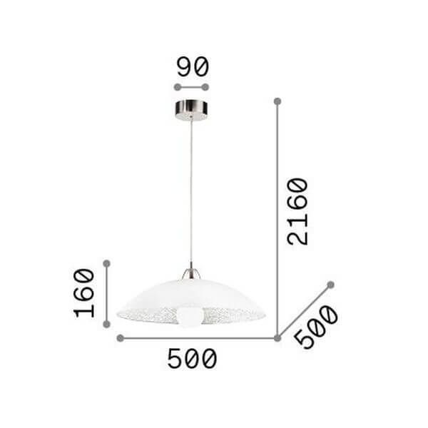 Ideal Lux LANA Pendelleuchte E27 ⌀500mm dimmbar Weiss 068169