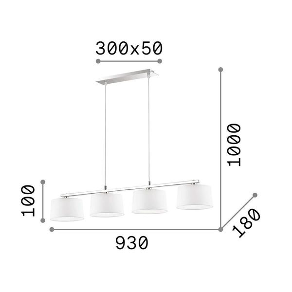 Ideal Lux HILTON G9 Pendelleuchte 4x ⌀180mm dimmbar Weiss warmweiss 075495