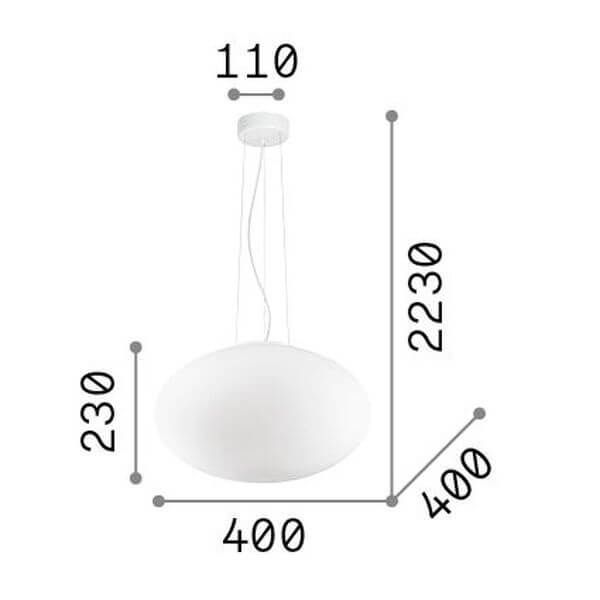 Ideal Lux CANDY Pendelleuchte E27 ⌀400mm dimmbar Weiss 086736