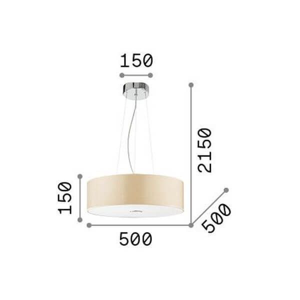 Ideal Lux WOODY Pendelleuchte E27 4-fach ⌀500mm dimmbar Holz 087702