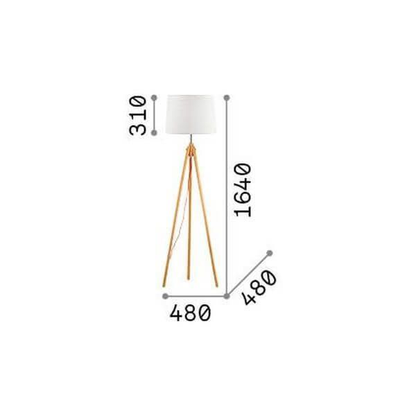 Ideal Lux YORK Stehleuchte E27 ⌀480mm Holz 089805