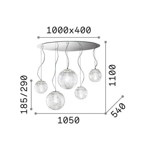 Ideal Lux MAPA MAX Pendelleuchte E27 5-fach dimmbar Chrom 091112