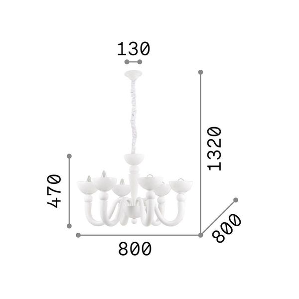 Ideal Lux BON BON Pendelleuchte E14 6-fach ⌀800mm dimmbar Weiss 093994